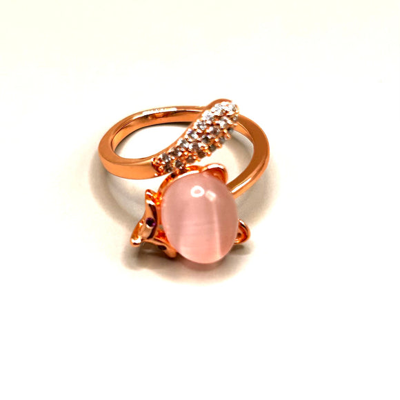 Pink Quartz Adjustable Ring