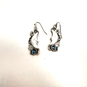 White Moon Earrings